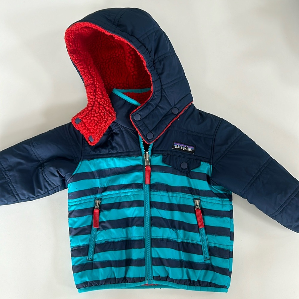 Patagonia Kids Toddler Reversible Puffer Fleece Jacket Size 12-18 M *VGUC
